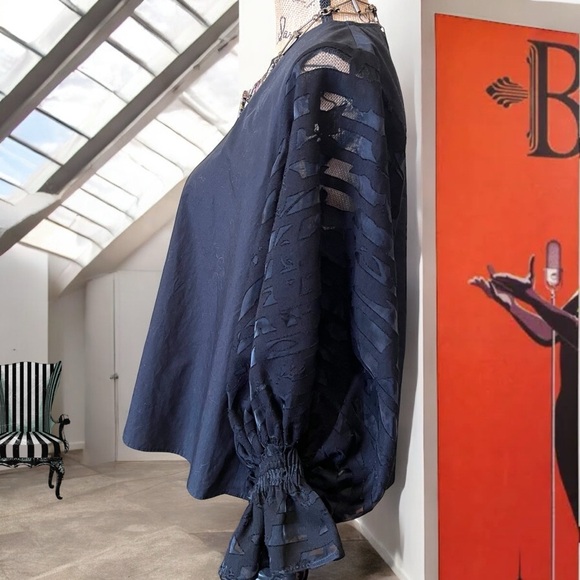 NWOT-ZARA-Women’s Black Oversized Long Sleeved Top-L - Picture 4 of 11